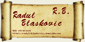 Radul Blašković vizit kartica